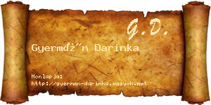 Gyermán Darinka névjegykártya